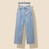 LOEWE Jeans Three-Color Embroidery logo Women's Versatile Casual Denim Pants