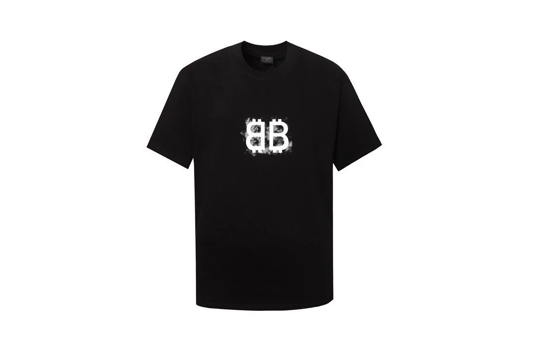 Balenciaga T-shirt Mist Letter Print logo Round neck short-sleeve pure cotton T Unisex T-Shirt OS Loose Fit Base Shirt Summer New Casual Simple T-Shirt