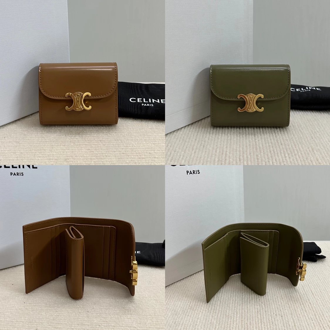 Celine Wallet Top version 【Super Original Leather】24New Arc De Triomphe Wallet 70% off Short Style Wallet Lady's Wallet Card Holder Coin Purse Women's Bag