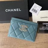 Chanel Wallet Top version 【Original Leather】Small2022s New Wallet with Diamond Cowhide Caviar Card Holder Card Clamp Card Holder Small Card Holder Coin Purse Women's Short Wallet Wallet Double c Diamond logo