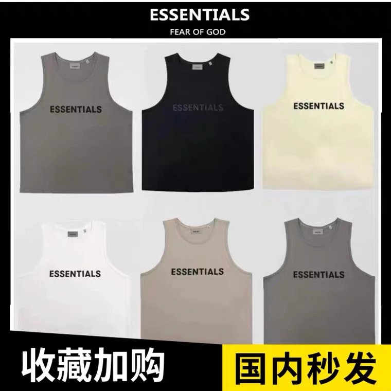 ESSENTIALS T-shirt Top Version Multiline T T-shirt Vest Letter Fashion Brand High Street Bottoming Shirt