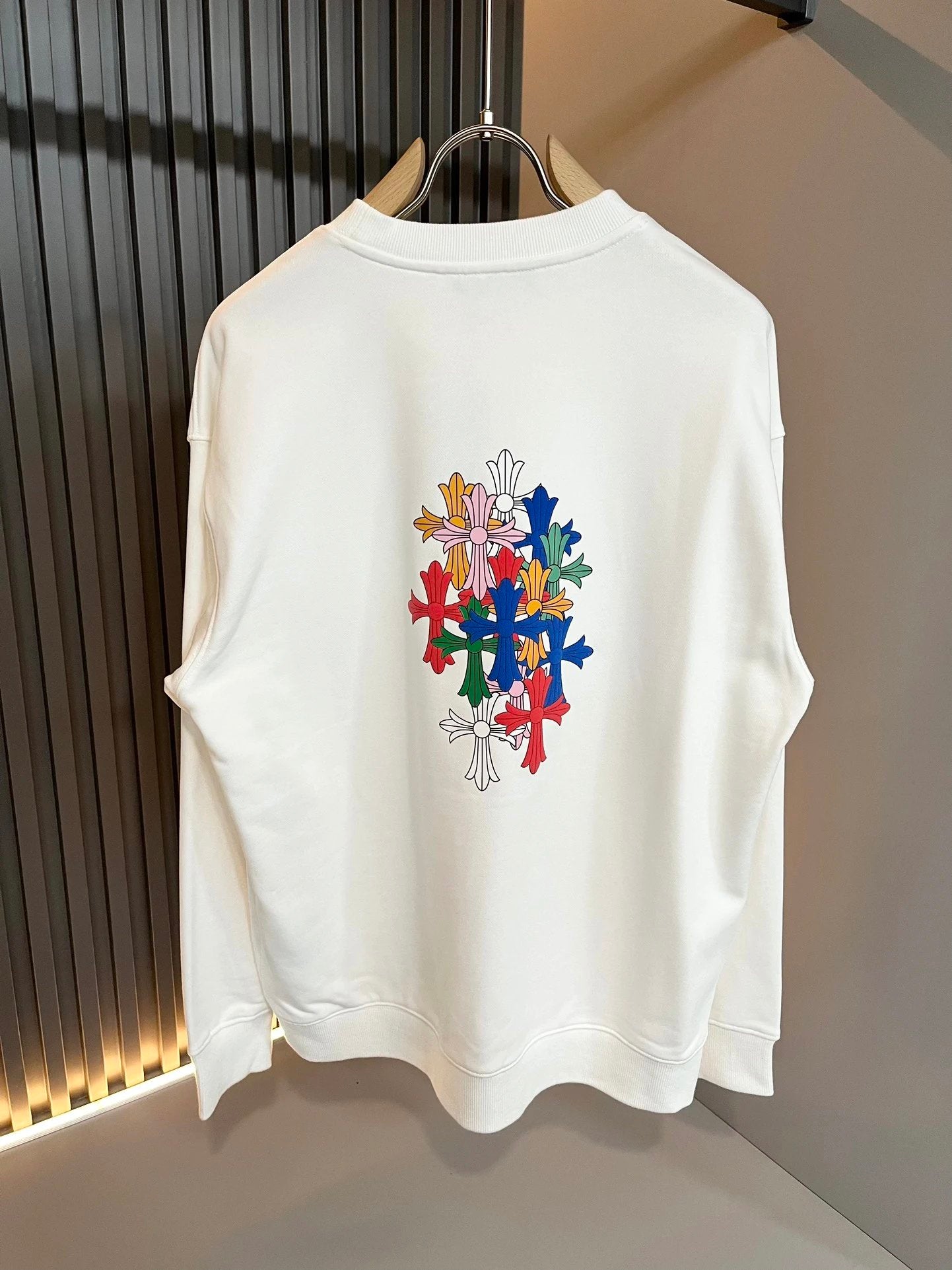 Chrome Hearts Hoodie Round Neck Sweatshirt with Front and Back Print Logo Sweatshirt Tracksuit Top os Loose Fit Casual Long Sleeve Base Shirt for Men and Women24ss Autumn and Winter New Products