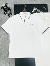 Burberry T-shirt Chest Plaid Embroidery logoPOLO Short Sleeve Turn-down Collar Shirt Unisex Summer Loose Fit T Business Commuter Short Sleeve Shirt Plus Size