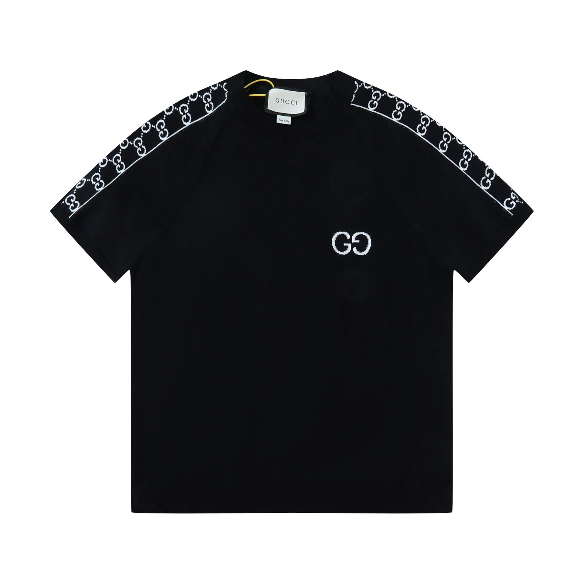 Gucci T-shirt Double Shoulder Jacquard logo round Neck Short Sleeve25ss New pure cotton T Unisex T-Shirt OS Loose Fit Base Shirt Top Half Sleeve T-Shirt