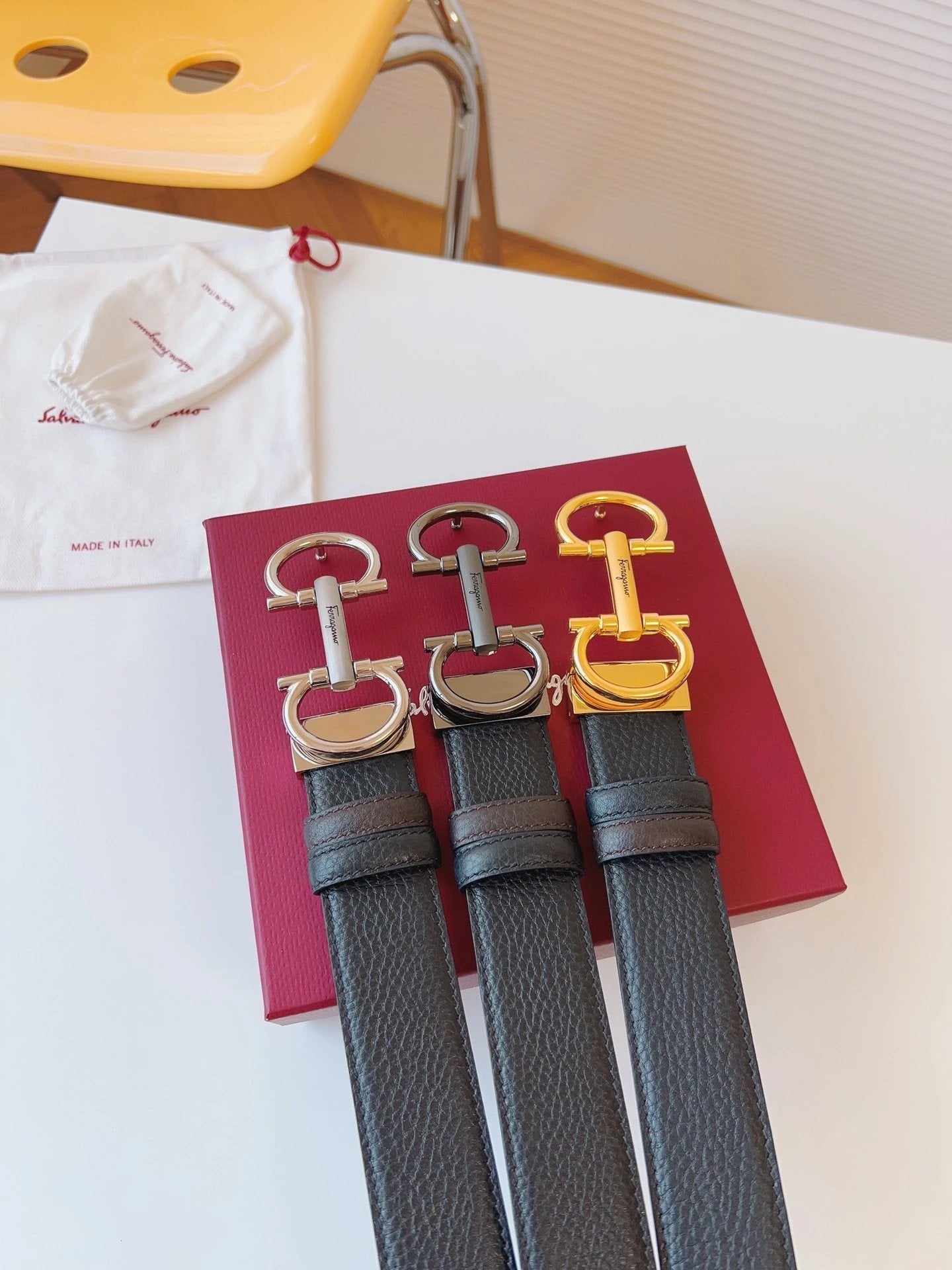 Ferragamo Belt Top version 【Full Package】Belt Width for Men and Women3.5cm with Chip nfc Anti-Counterfeiting Quality Counter Full Set Packaging Italian Double-Sided Cowhide Matching Boutique Brass Buckle Long and Short Belt Pants Belt