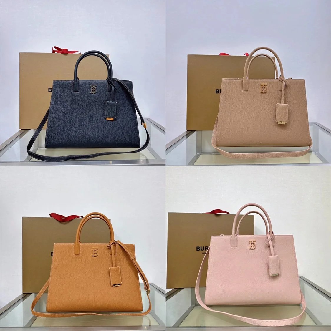 Burberry Women's Bag Top version 【Original Leather Surrogate Shopping Edition】Autumn and Winter New Women's Clothes Tote Bag Latest Version Tote Tote Bag Women's Shopping Bag Vegetable Basket Bag Portable Briefcase Thomas Exclusive Identification.