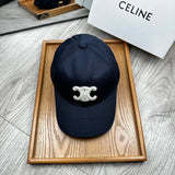 Celine Hat Big Label logo Baseball Cap Sunshade Sun Protection Duckbill Cap Large Head Circumference Slimming Face Curved Brim Versatile Sports Hat for Men and Women Couples Same Style