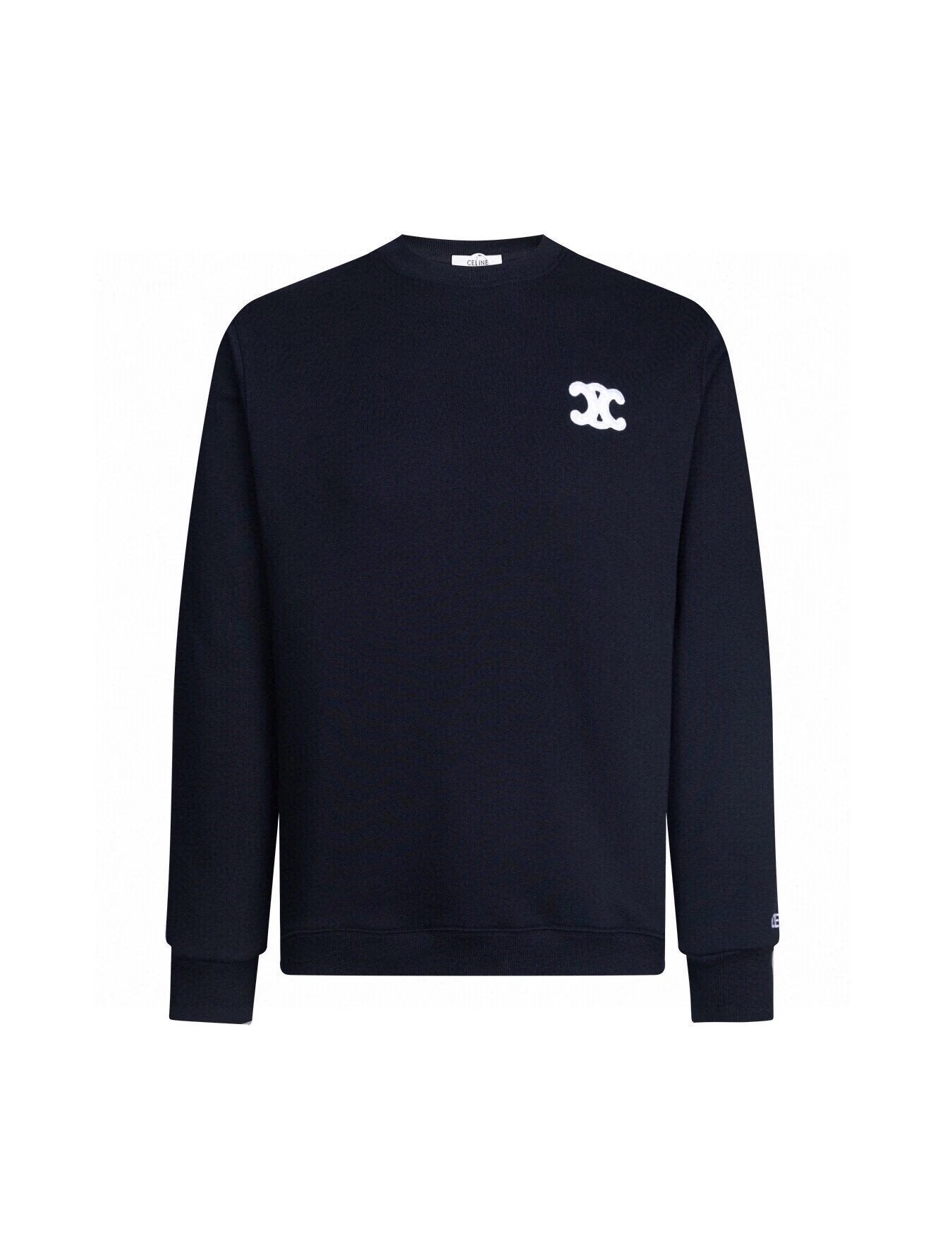 Celine Hoodie High-Density Embroidered Crewneck Sweatshirt Long Sleeve Pullover Thickened Lazy Style OS Loose Fit Jacket Unisex Loose Knit Top Versatile Casual Wearable Inside and Outside