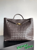 Bottega Veneta Women's Bag Top version 【Level Surrogate Shopping】Home New andiamo Handbag Woven Bag Horoscope Buckle Briefcase Large45cm Shopping Bag Tote Bag tote Bag Handbag Shoulder Crossbody Bag24New Women's Bag New Color Idle Style Square Pocket Bag