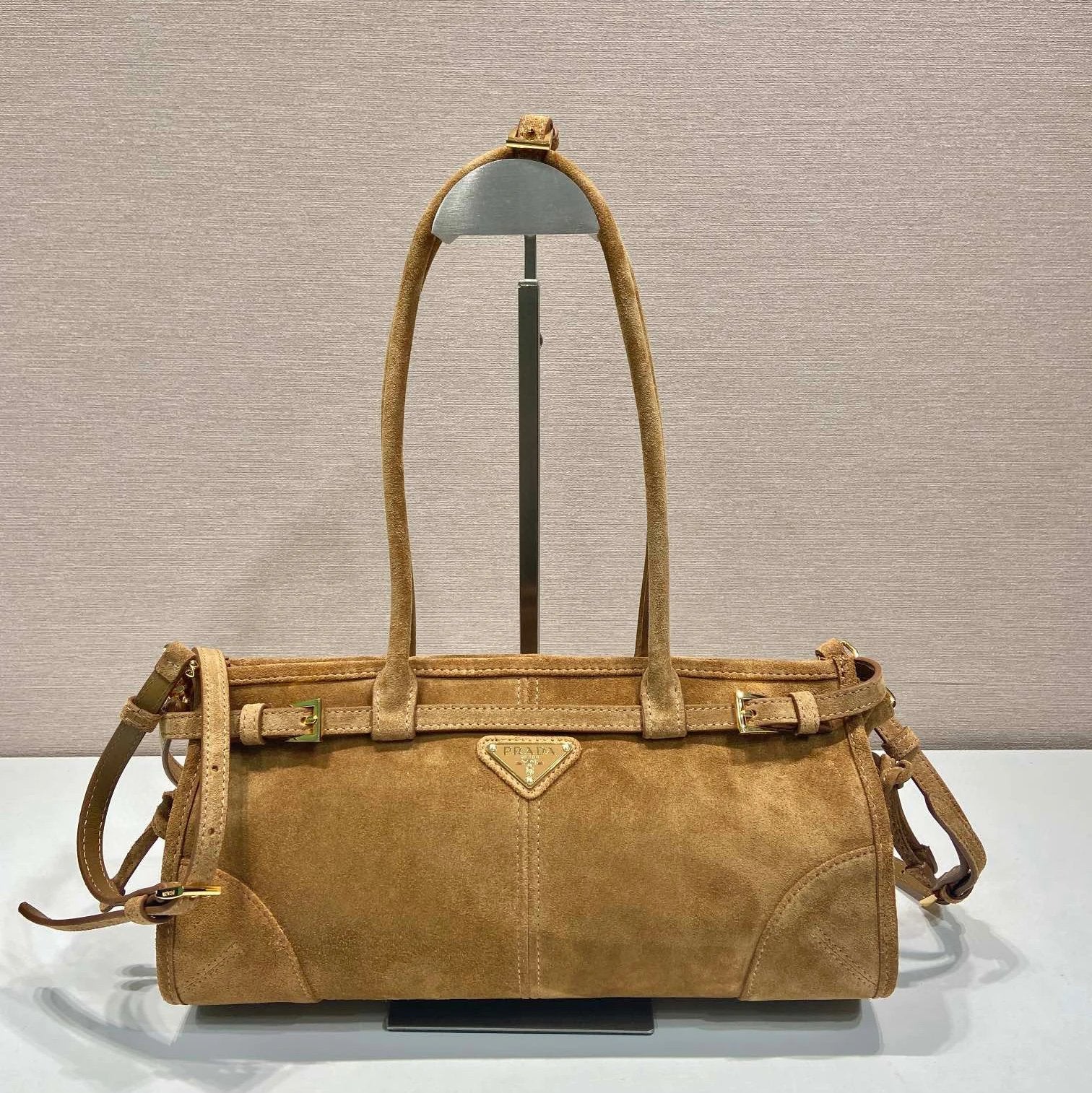 PRADA Bag Top version Latest LusSolf Oil Wax Leather Small Size Long Handle Crossbody Bag Shoulder Bag Handbag Hand Bag Underarm Bag Women's Bag1BA426Small Size