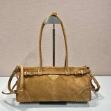 PRADA Bag Top version Latest LusSolf Oil Wax Leather Small Size Long Handle Crossbody Bag Shoulder Bag Handbag Hand Bag Underarm Bag Women's Bag1BA426Small Size