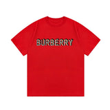 Burberry T-shirt Chest Plaid Letter Print Logo Logo Crew Neck Short Sleeve25ss New pure cotton T Unisex T-Shirt OS Loose Fit Base Shirt Top Half Sleeve T-Shirt