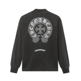 Chrome Hearts Hoodie Heavy Embroidered Sanskrit Horse Hoof Round Neck Sweatshirt Long Sleeve Base Shirt Jacket Top Fashion Unisex Sports Casual OS Loose Fit Versatile New Autumn Winter Collection