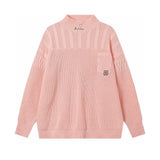 Balenciaga Sweater Embroidered Double BLogo Ripped Craft Sweater Knitwear Long Sleeve Thickened Lazy Style Unisex Loose Top Coat Versatile Casual Wear