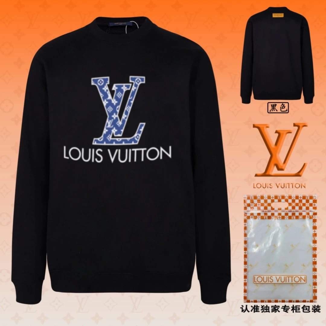Louis Vuitton LV Hoodie Chest Old Flower Print logo Round Neck Sweatshirt Long Sleeve Base Shirt Jacket Top Fashion Unisex Sports Casual OS Loose Fit Versatile New Autumn Winter Collection
