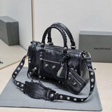 Balenciaga Bag Top version 【Level Surrogate Shopping】Original Grand Paris23New Minidufflebag Round Barrel Travel Bag Lecagole Series Sheepskin Material Shoulder Bag Messenger Bag Portable Women's Bag Travel Bag New Size