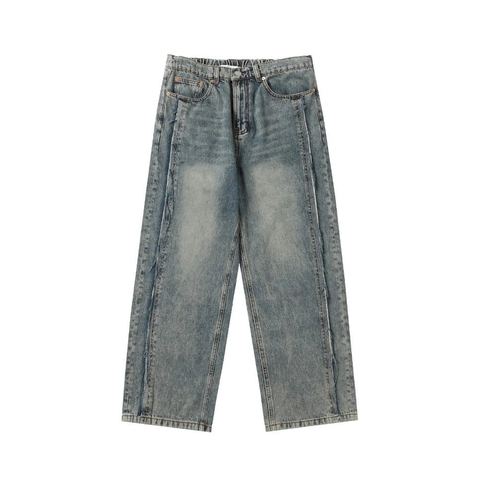 Maison Margiela Jeans Hot-Selling Blue Heavy-Duty Straight-Leg Washed Blue Jeans Autumn Winter New Unisex Loose Casual Wide-Leg High-Waist Pants