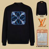 Louis Vuitton LV Hoodie Front Chest Block Print Crew Neck Sweatshirt Pullover Long Sleeve OS Unisex Sports Casual Loose Fit Base Shirt Top