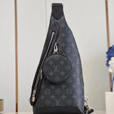 Louis Vuitton LV Backpack Top version M309362023New Men's Bags Two-in-One Black Flower DUO Shoulder Messenger Bag Chest Bag Waist Bag Men's Fashion Bags