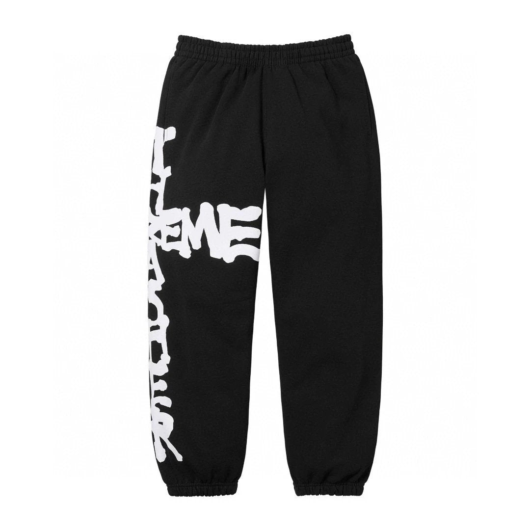 Supreme Sweatpants Top Version Counter Same Style Pure Cotton Spring and Autumn Pants Men's Casual Sweatpants Loose Track Pants Fashionable Trousers