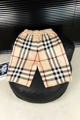 Burberry Shorts Large Plaid Pattern logo Five-point Shorts25ss New Drawstring Casual Summer Pants5Two-in-One Casual Sweatpants for Men and Women, Pure Cotton Joggers