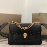 BVLGARI Bag Top version 【Original Quality】2021New Women's Bag Limited Edition Snake Head Buckle Red Enamel Snake Eye Women's Shoulder Bag/Crossbody Handbag Bag Decorated with a Snake's Head Naza Same Product Detachable Shoulder Strap