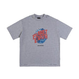 Balenciaga T-shirt Distressed Ripped Earth logo round Neck Short Sleeve T T-shirt os Drop Shoulder Loose Fit Unisex