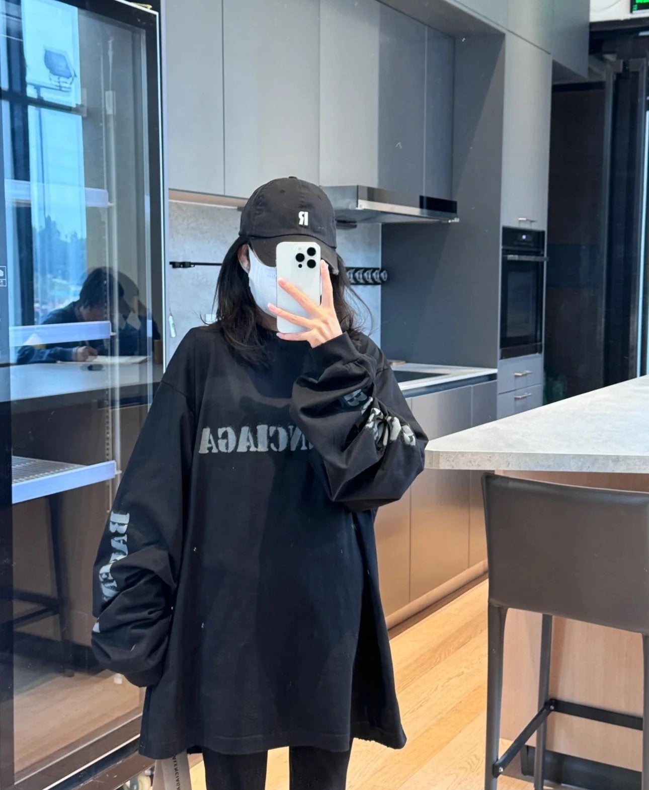Balenciaga Hoodie 24FW Fuzzy Letter Print Long Sleeve T Pullover Sweatshirt Unisex Sports Casual Loose Fit Versatile New Autumn Winter Collection