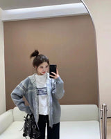 Dior Sweater Hooded Cashmere Cardigan Double-Sided Zipper Sweater Coat Casual Loose Hoodie Jacket Sweater Cardigan Men and Women Same Style os Version24ss Autumn and Winter New Products