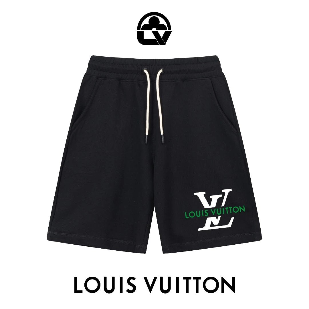 Louis Vuitton LV Shorts Letter Printing logo Five-point Shorts25ss New Drawstring Casual Summer Pants5Two-in-One Casual Sweatpants for Men and Women, Pure Cotton Joggers
