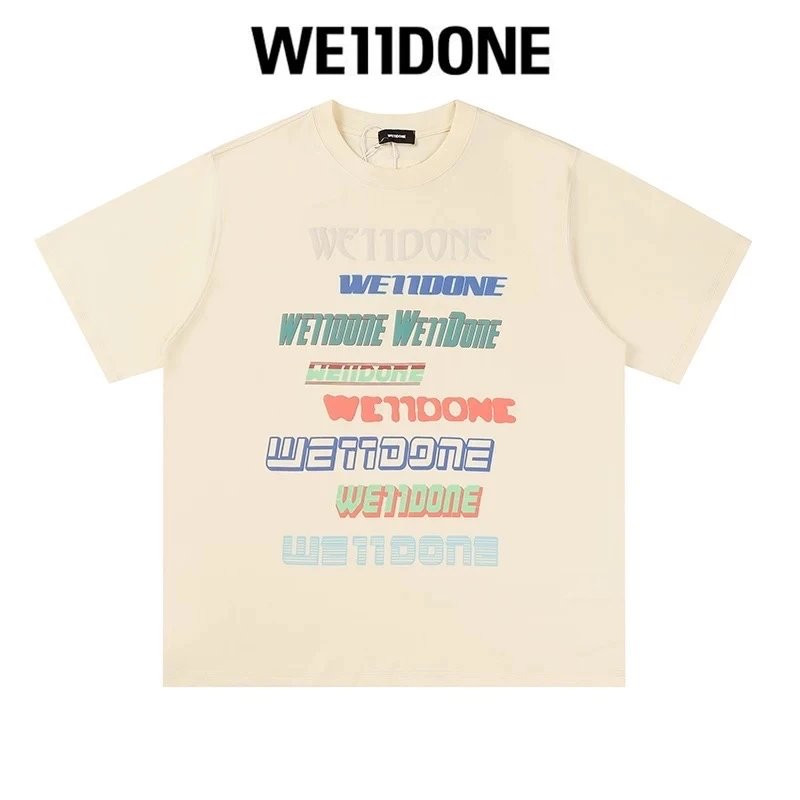 We11done T-shirt Top Spring and Summer New Large Letter Bullet Screen LOGO Simple Short Sleeve T T-shirt Loose Fashion Brand