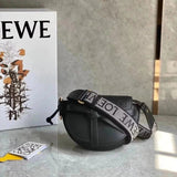 LOEWE Women's Bag Top version 【Counter Version Original Leather】Send a Full Set of Packaging Loew New Mini Letter Wide Shoulder Strap Saddle Bag GateDual Saddle Bag Women's Bag Retro Horseshoe Bag