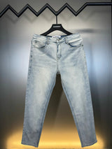 Burberry Jeans Washed Blue Jeans Autumn Winter New Unisex Straight Long Pants Loose Casual Wide Leg High Waist