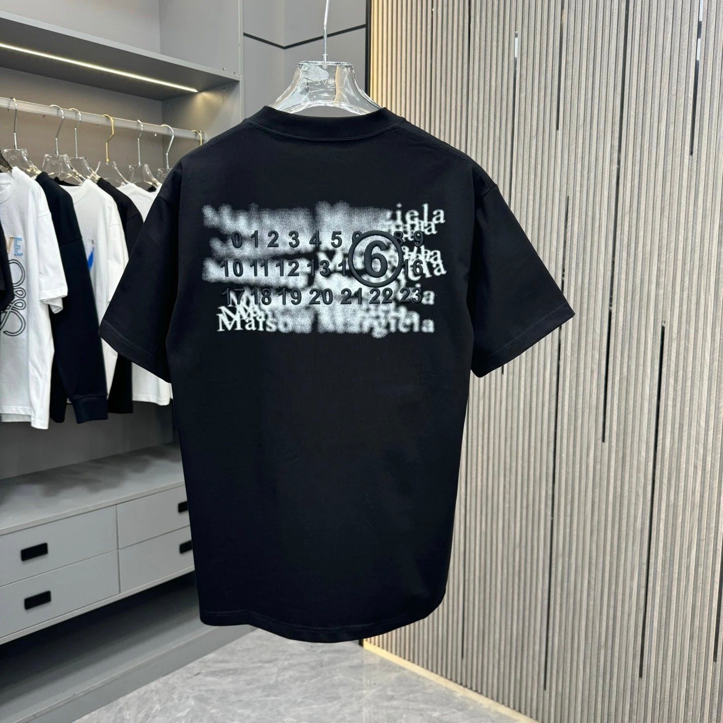 Maison Margiela T-shirt Backside Inkjet Digital Print logo round Neck Short Sleeve25ss New Pure Cotton Unisex Style T Casual T-Shirt Base Layer Shirt OS Loose Fit Half Sleeve Top Plus Size