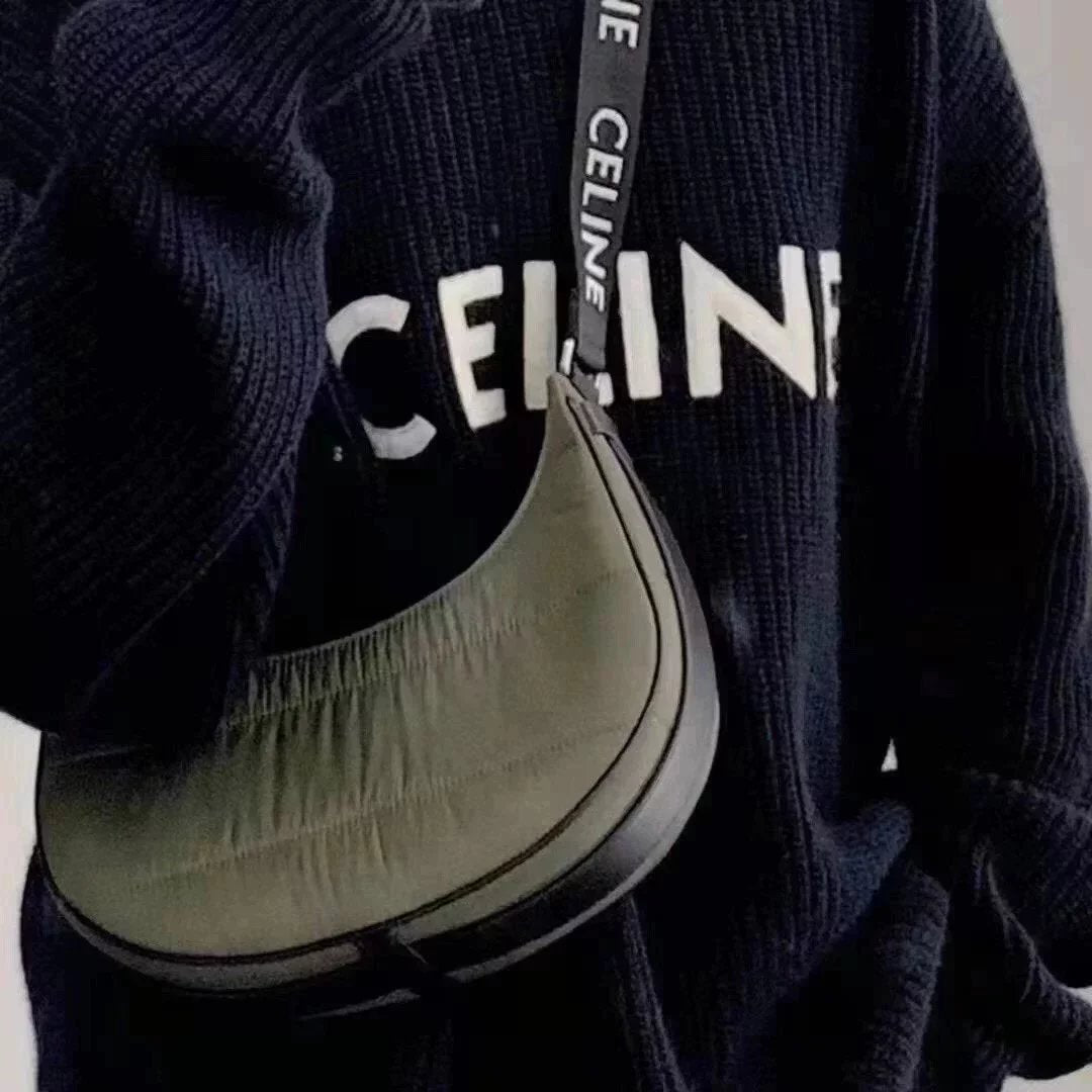 Celine women's bag Top version 【】2023New AVA Underarm bag AvA Quilted Nylon Nylon Cloth Space Cotton down Bag Men and Women Same Style Underarm Bag196972