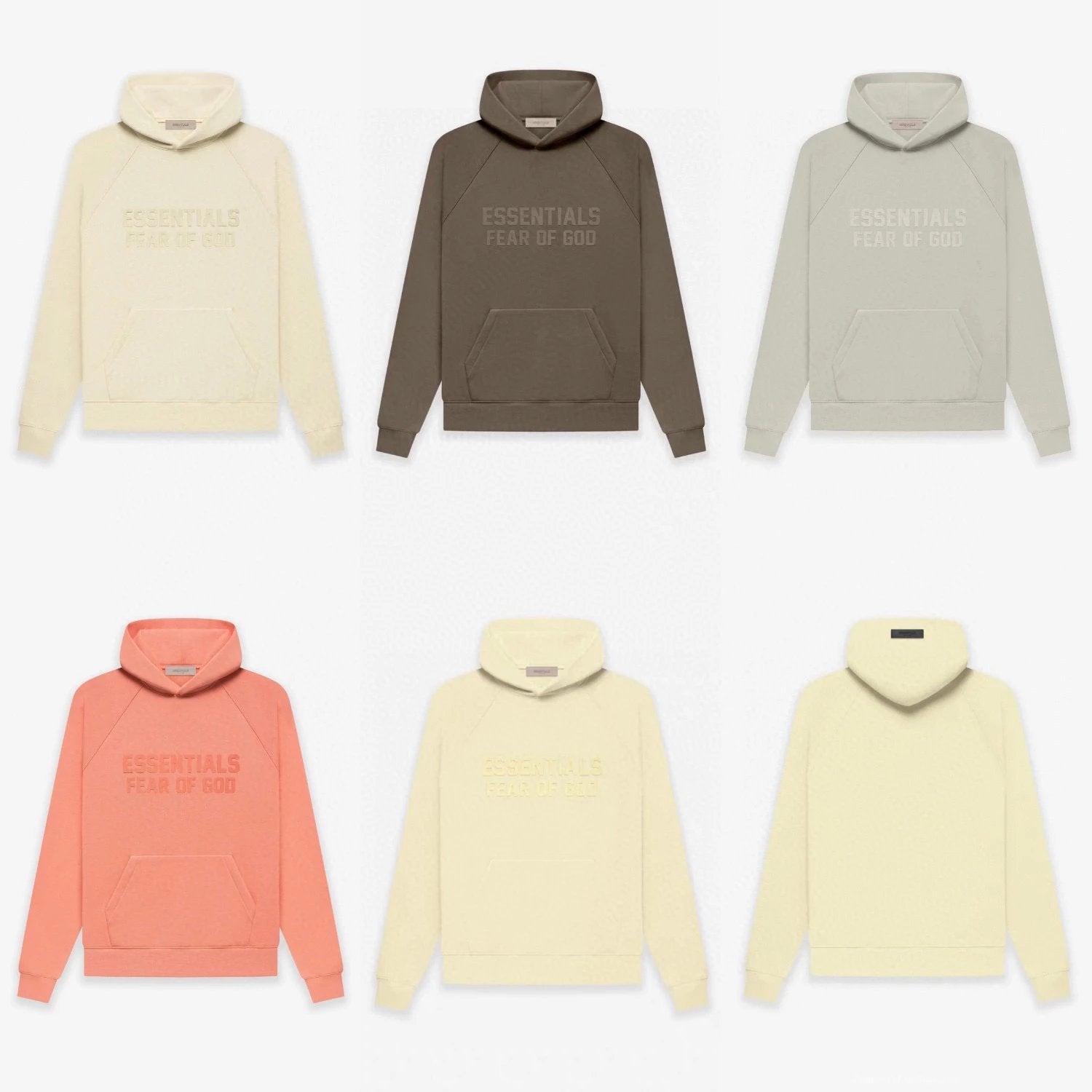 ESSENTIALS Hoodie Top Version Season 8 Multi-Line Flocking Printed Hoodie