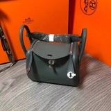 Hermes men's bag Top version 【H Handmade】2020Imported Calfskin Pure Hand Lindy Bag Doctor Bag Shoulder Handbag Medical Box Minilindy19cm26cm Women's Bag