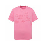 Louis Vuitton LV T-shirt Patch logo round Neck Short Sleeve25ss New Pure Cotton Unisex Style T T-shirt OS Loose Fit Base Shirt Short Sleeve T-Shirt Top