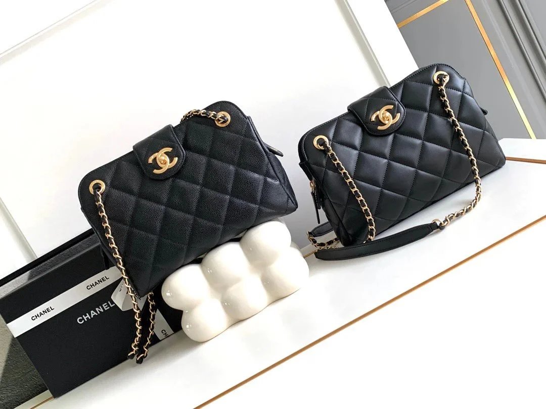 Chanel Women's Bag Top version 【Super Original Leather】24A Bowling Bag Mother and Child Bag Shopping Bag Tote Bag MAXI Shopping Bag Commuter Bag New Women's Bag Original Caviar Cowhide Lambskin Original Imported zp Leather High Quality Women's Bag