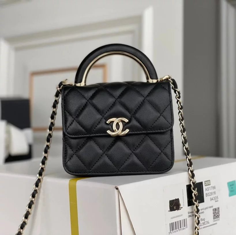 Chanel Women's Bag Top version 2022New Grade Genuine Goods22a Handle woc Women's Small Waste Bag Handbag Exquisite Small Handle Women's Bag Shoulder Messenger Bag Chain Bag Small Shoulder Bag Sheepskin Bag Portable Flap Bag New Women's Bags