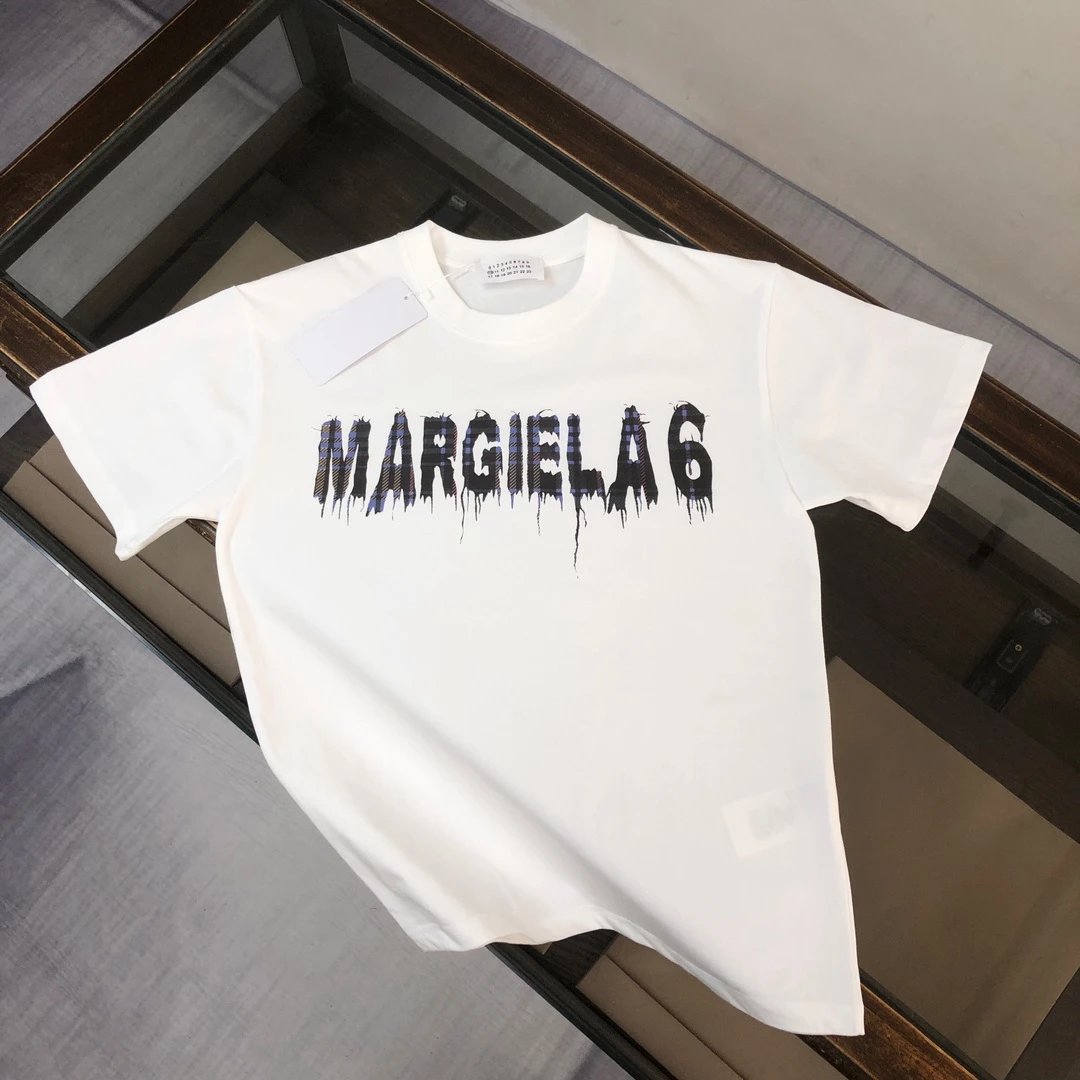 Maison Margiela T-shirt Chest Letter Print logo round Neck Short Sleeve25ss New pure cotton T Unisex T-Shirt OS Loose Fit Base Shirt Top Half Sleeve T-Shirt