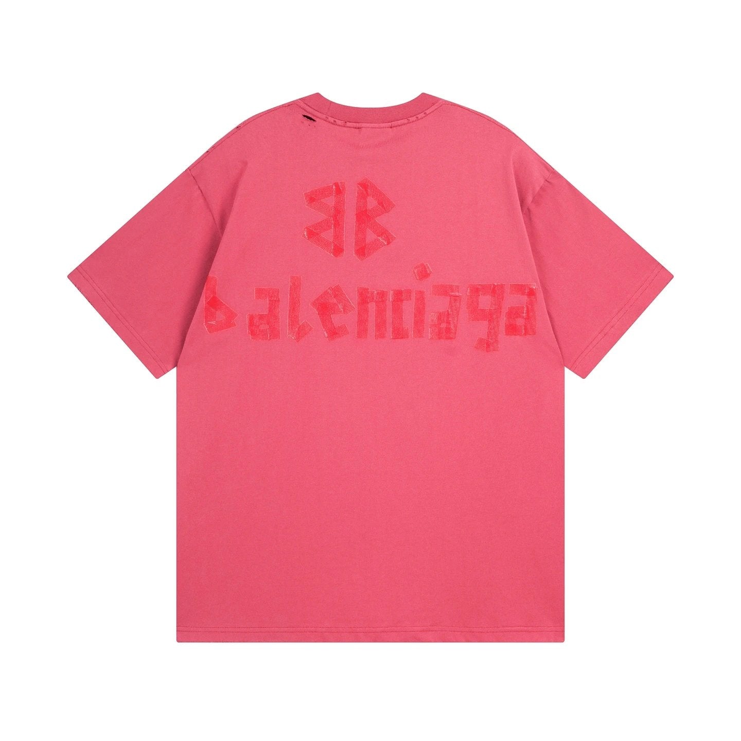 Balenciaga T-shirt Chest Tape with Letter Print logo round Neck Short Sleeve25ss New Pure Cotton Unisex Style T T-shirt OS Loose Fit Base Shirt Half Sleeve T-Shirt Top Half Sleeve