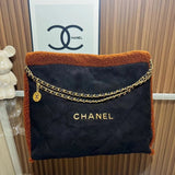 Chanel Women's Bag Top version 【**Original Leather Surrogate Shopping Edition】23B New22bag Teddy Bear Lamb Wool Garbage Bag Autumn and Winter22bag Small Size Large Size Plush Tote Bag Shopping Bag