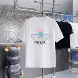 PRADA T-shirt Chest Mouse Pattern Print logo round Neck Short Sleeve25ss New pure cotton T Unisex T-Shirt OS Drop Shoulder Loose Fit Base Shirt Top T-Shirt Short Sleeve