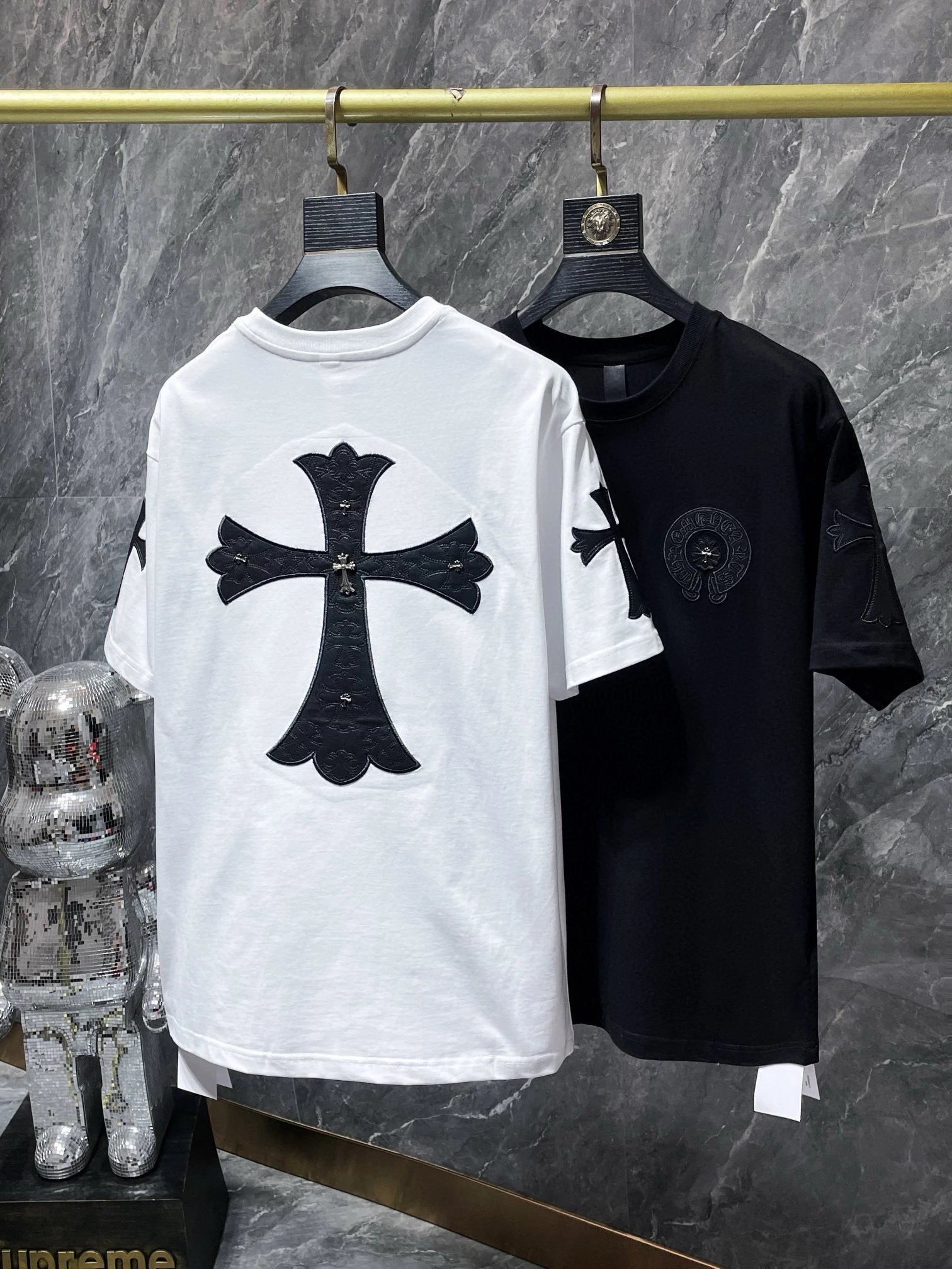 Chrome Hearts T-shirt Top Version Horseshoe Embroidery Men's and Women's Same Style Short Sleeve T Summer Fashionable Shirt