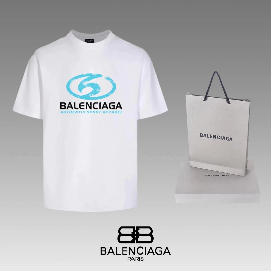 Balenciaga T-shirt Chest Letter Pattern Print logo round Neck Short Sleeve25ss New pure cotton T Unisex T-Shirt OS Loose Fit Base Shirt Top Half Sleeve T-Shirt