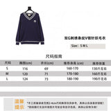 Gucci Sweater College Style Embroidered Stripes V Collar Knitted Sweater for Men and Women