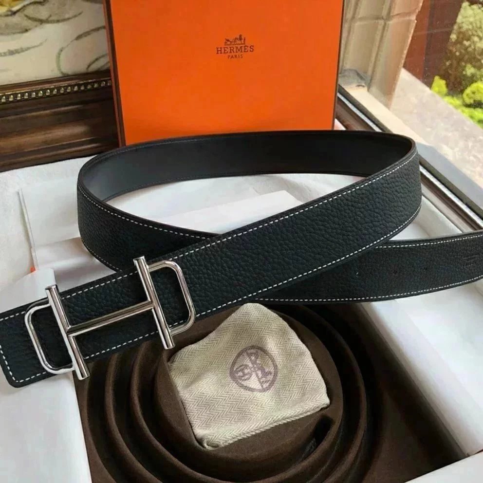 Hermes Belt Top version Brand New Full Set Belt Men's and Women's Genuine Leather Business Casual H Letter Buckle Belt