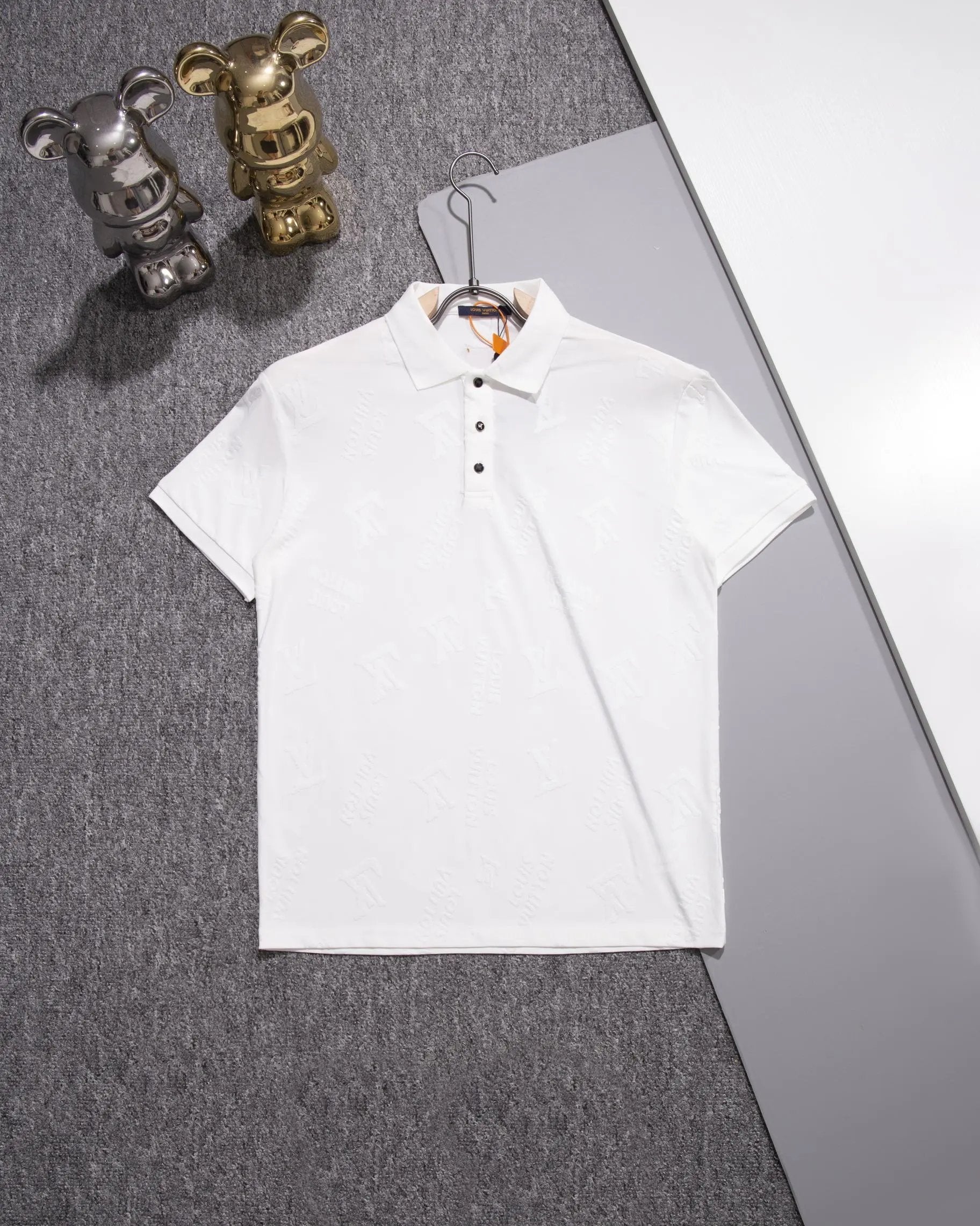 Louis Vuitton LV T-shirt Embroidered Brand Letters on the Chest logoPOLO Short Sleeve Turn-down Collar Shirt Unisex Summer Loose Fit T Business Commuter Short Sleeve Shirt Plus Size