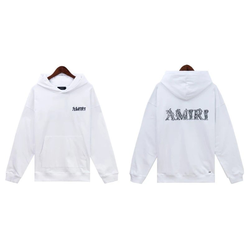 Amiri Hoodie Fashion Brand Sweater Paint-Splashing Style Graffiti Embroidered Hoodie Couple Coat